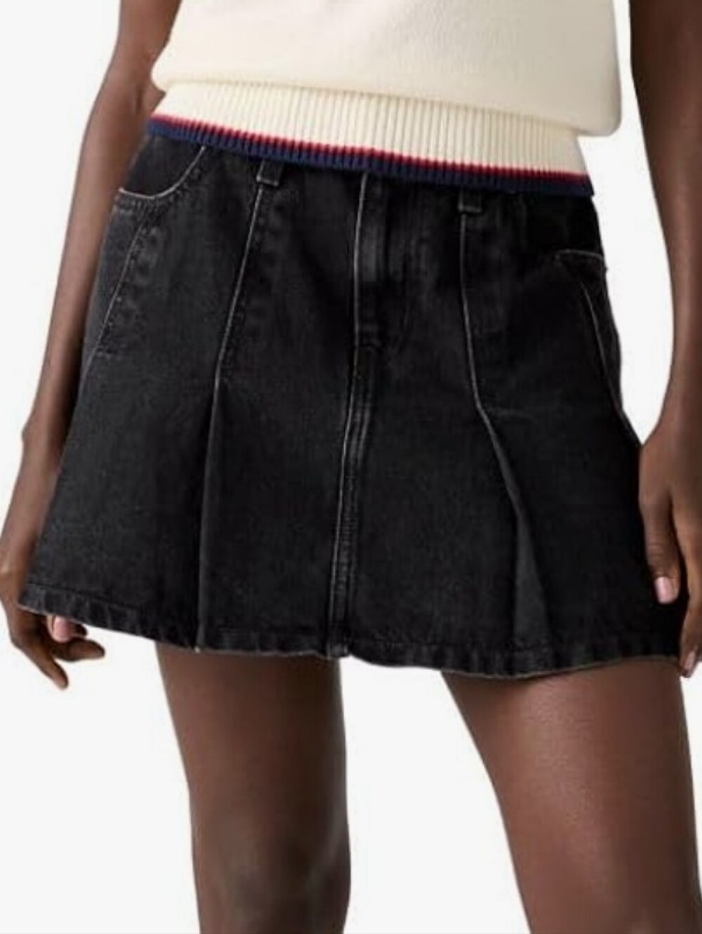 Levi's Black Denim Skirt with Red Logo Tab